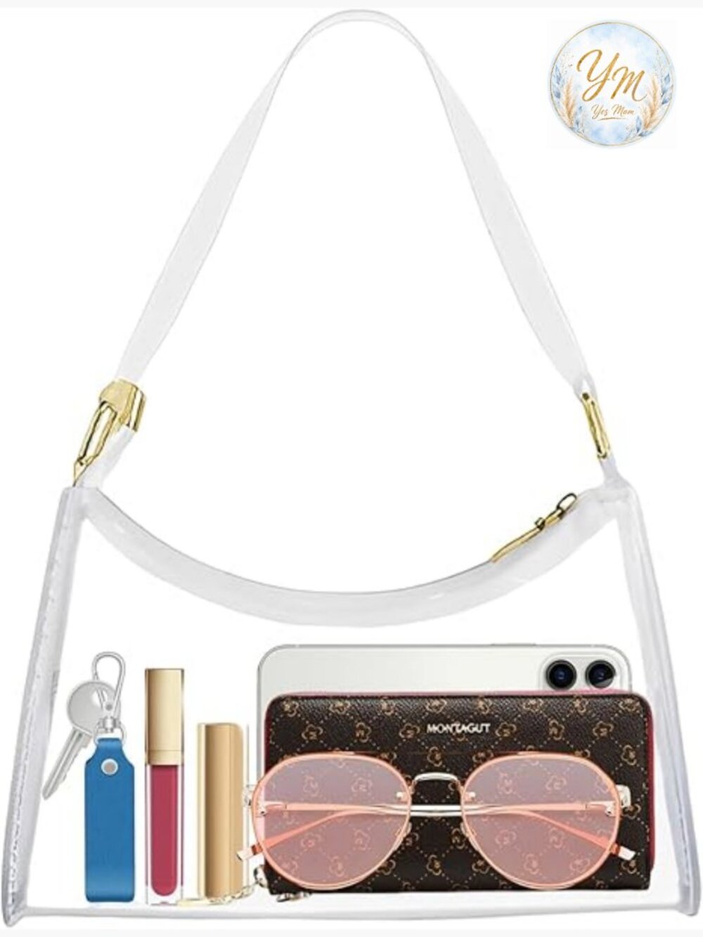 Stadium Approved Clear Crossbody Bag PVC Clutch for Concerts